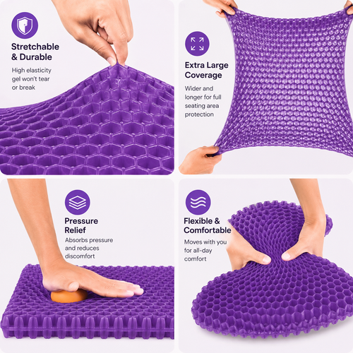 Colcabin™ Honeycomb Cooling Gel Seat Cushion — Comfortable Support for Long Sitting